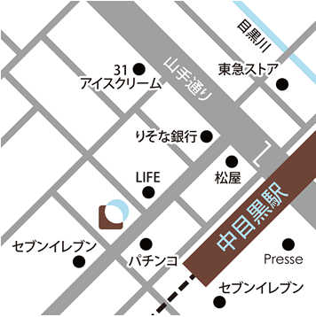 中目黒　美容室　詳細地図